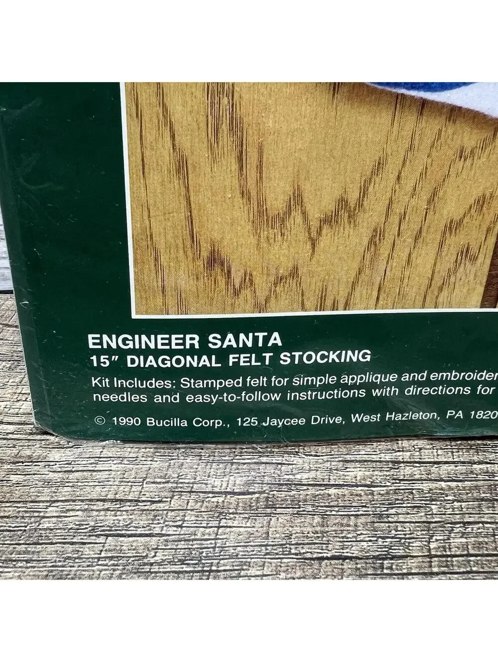 BUCILLA Engineer Santa 33096 Vintage 15” Felt Christmas Stocking Kit SEALED
